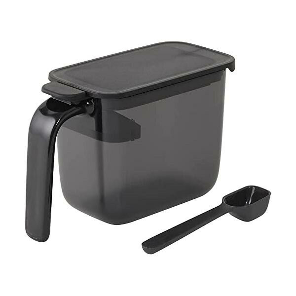 【5個セット】 マーナ marna 調味料ポット スプーン付き ブラック 調味料入れ パッキン付 湿気防止 塩 砂糖入れ グッドロックコンテナ K736BK 容器 衛生的 省スペース 調味料容器 湿気 食品保存容器 計量 お手軽 収納 プレゼント スリム 人気商品