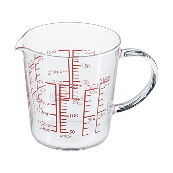 【10個セット】 HARIO ハリオ 日本製 耐熱ガラス製 メジャーカップワイド 200ml MJCW-20-R-BK クリア 人気商品