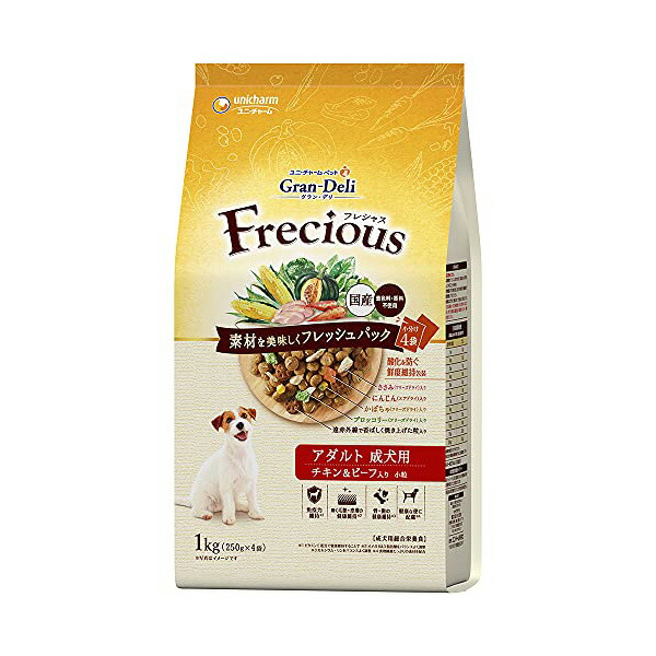 【3個セット】 ユニ・チャーム グラン・デリ Frecious アダルト チキン&ビーフ 1kg 厳選素材