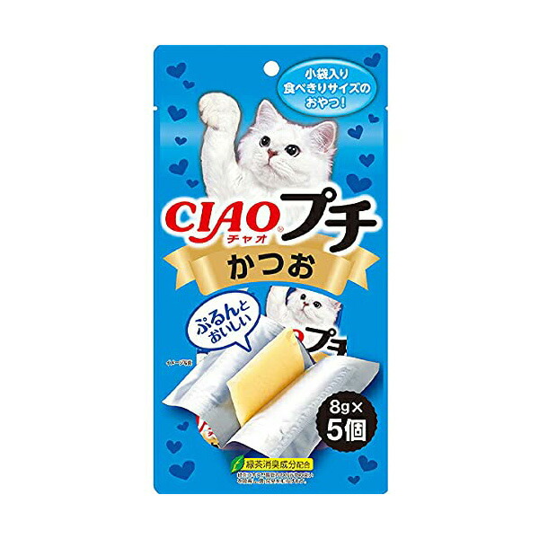 【24個セット】 いなば チャオ プチ かつお 8g×5個 ゼリー おやつ TSC-152 いなばペットフード CIAO 緑茶消臭成分配合 TSC152 猫用ふりかけ キャットフード ちゅーる いなば食品 猫おやつ ペットフード 猫用おやつ ペット用品 スナック 全ステージ 厳選素材
