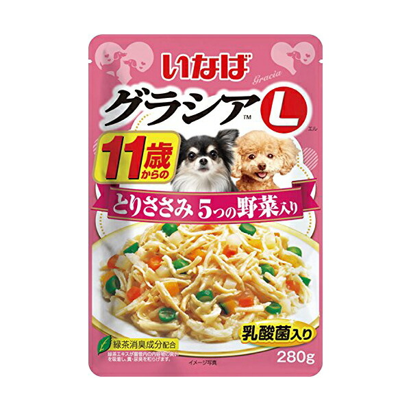 【24個セット】 いなば グラシアL 11歳からのとりささみ 5つの野菜入り 280g ドッグ フード ドックフート犬 イヌ いぬ ドッグ ドックdogワンちゃん 厳選素材