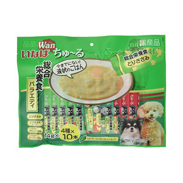 【3個セット】 いなばペットフード 犬 ちゅーる 総合栄養食 バラエティ 14g×40本 厳選素材