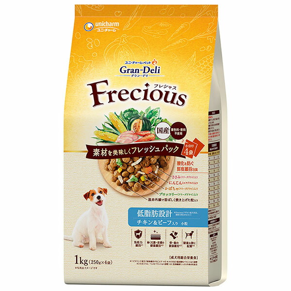 【10個セット】 ユニ・チャーム グラン・デリ Frecious アダルト 低脂肪 チキン&ビーフ 1kg 厳選素材