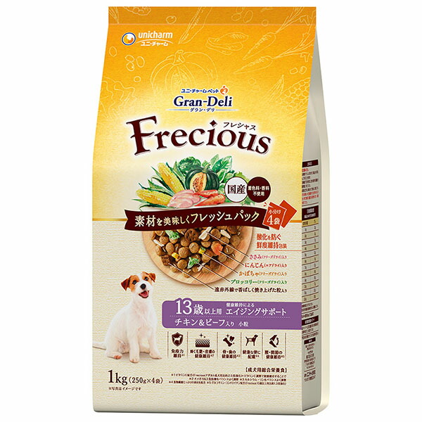 【10個セット】 ユニ・チャーム グラン・デリ Frecious 13歳以上用 チキン&ビーフ 1kg 厳選素材
