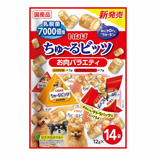 【10個セット】 いなば 犬用 おやつ ちゅ るビッツ お肉バラエティ 12g×14袋 厳選素材