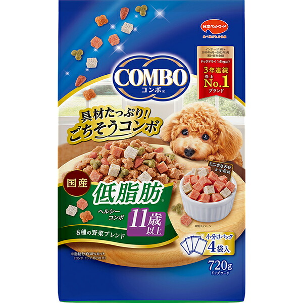 【10個セット】 日本ペットフード コンボドッグ低脂肪 11歳以上 720g ブルー チキン 顆粒 シニア 全品種 日本ペット コンボドッグ ドライフード 犬用フード ドッグフード シニア犬用 総合栄養食 ペット用品 高齢犬用 ドライ 低脂肪 在庫処分 国産 正規品 厳選素材