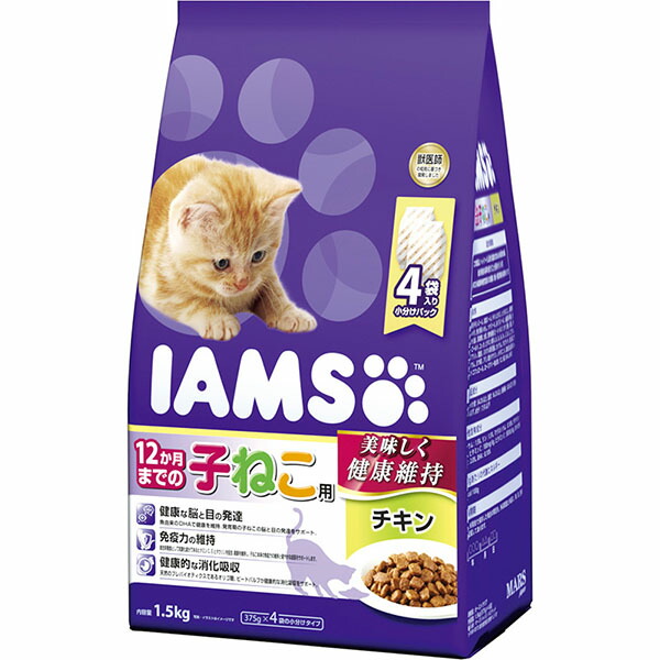 【10個セット】 マースジャパンリミテッド アイムス IAMS キャットフード 12か月までの子ねこ用 チキン 1.5kg ドライ ネコ 幼時期/成長期 ドライフード マースジャパン 猫用フード 猫用ドライ 総合栄養食 ペット用品 子ねこ用 免疫力 子猫用 キャット 厳選素材