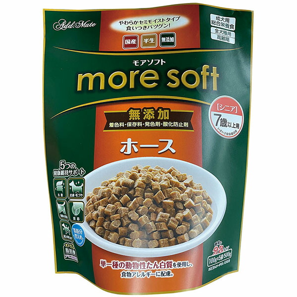 【12個セット】 ペティオアドメイト more soft ホースシニア 500g アドメイト 犬用フード ペットフード ドッグフード プレミアム 総合栄養食 半生タイプ 高齢犬 ペット用品 チキン 犬用品 ドックフード セミモイスト アダルト 国産 無添加 ドッグ 厳選素材