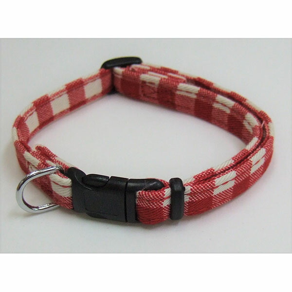 【12個セット】 岡野製作所 コットンチェックカラー #10 レッド アクセサリー ペット用品 ブラウン キャット ドッグ グッズ ペット 犬用 猫用 首輪 厳選素材