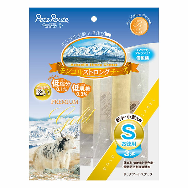 【6個セット】 ペッツルート モンゴルストロングチーズ お徳用 超小型犬 小型犬用 S 3本 ビーフ チーズ 本 小型品種 PetzRoute ペット用品 おやつ 無添加 ドッグ フード 成犬用 ペット 小型犬 個包装 グロッサリーフード 厳選素材