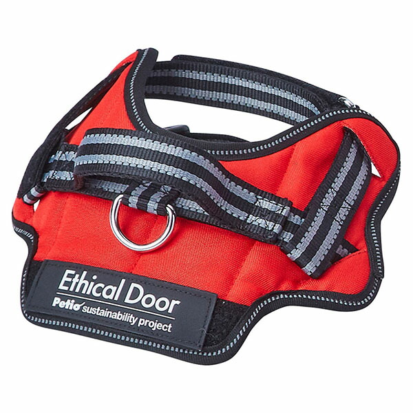 【12個セット】 ペティオ 犬用胴輪 EthicalDoor イージーウェアハーネス S レッド エシカルドア クッション 小型犬用 撥水 やわらか 犬具 抗菌 反射 光る 散歩 厳選素材