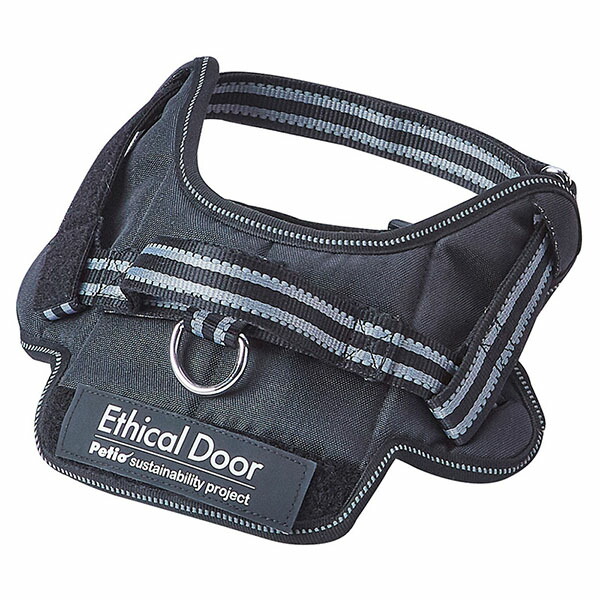 【12個セット】 ペティオ 犬用胴輪 EthicalDoor イージーウェアハーネス M ブラック エシカルドア クッション 中型犬用 撥水 やわらか ペット 犬用 抗菌 反射 光る 散歩 厳選素材