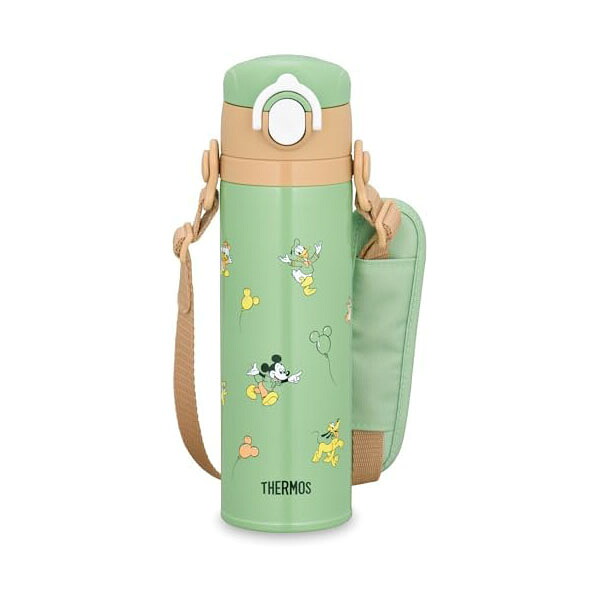 サーモス 水筒 真空断熱キッズケータイマグ 500ml ミッキー グリーン 取りはずしできるストラップ 肩に優しいショルダーパット付き 子供用 通園通学 JOI-501DS G 高品質