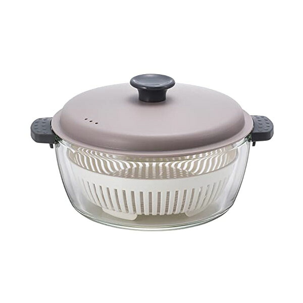 【10個セット】 Bestco ベストコ 電子レンジ調理 オーブン調理 耐熱ガラス 鍋 2.0L グレー LLG486 ロック&ロック