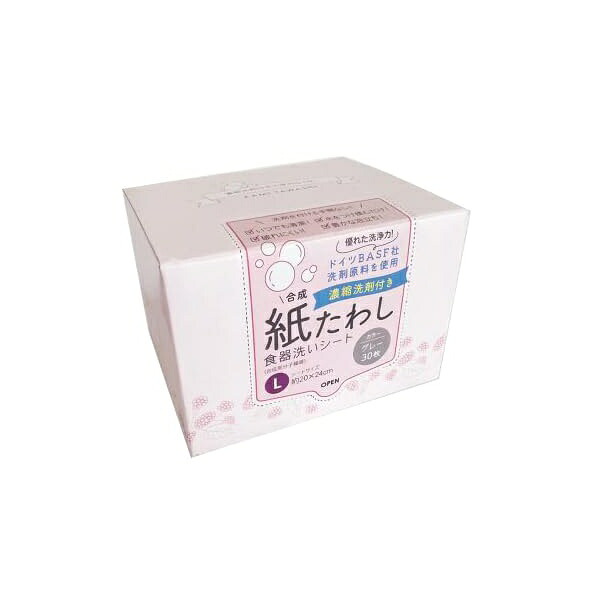 【10個セット】 タツネ TATSUNE 合成紙たわし 食器洗いシート BOX L 30枚入 グレー Tat048