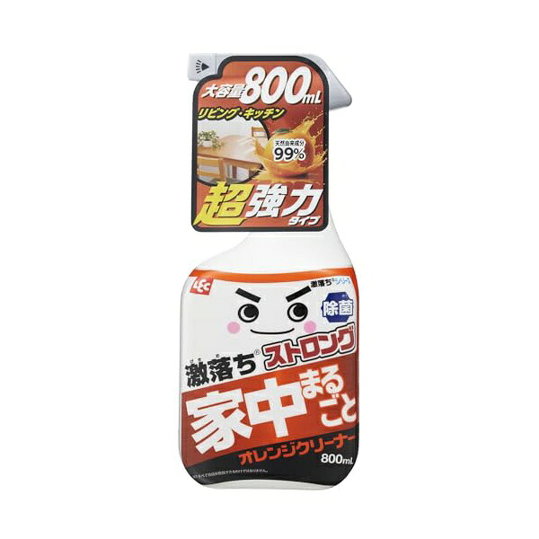 【10個セット】 レック 激落ちストロング 家中まるごと オレンジクリーナー 大容量 800mL (超強力タイプ) / オレンジオイルパワーで汚れを分解/リビングからキッチンまで 天然由来成分99%