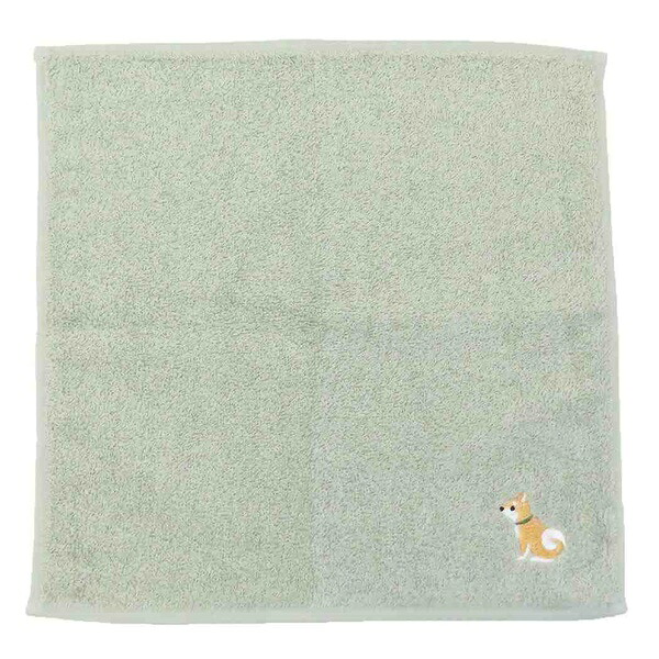 【10個セット】 ハヤシ プチタオル いろはにほへと約25cmx25cm/柴犬