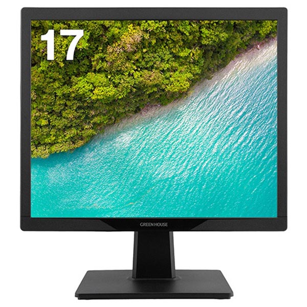 グリーンハウス GH-LCS17D-BK 17型スクエア フルカラーLED液晶ディスプレイ (ブラック) 5年保証 高品質 19,439円