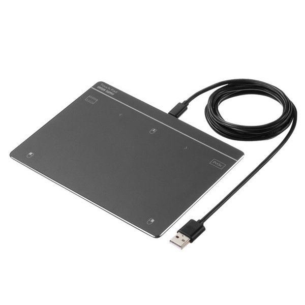 サンワサプライ MA-PY521LGM タッチパッド 有線 振動機能 USB トラックパッド ワイヤレス 薄型 高精度 スクリーンキーボード ジェスチャー機能 Windows専用 7インチ Lサイズ ガンメタ