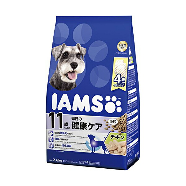 【3個セット】 マースジャパンリミテッド アイムス IAMS ドッグフード 11歳以上用 毎日の健康ケア 小粒 チキン シニア犬用 2.6kg ドライ イヌ シニア 全品種 ドライフード マースジャパン シニア犬 犬用フード グルコサミン 総合栄養食 ペット用品 厳選素材