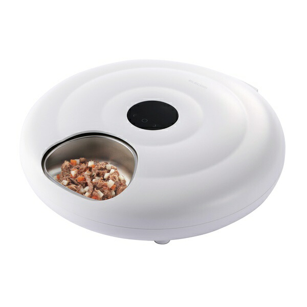 【正規代理店】 エレコム PET-AF07WH ペット用品 自動給餌器 ウェットフード対応 6食用 タイマー式 ホワイト|むさしのメディア 店