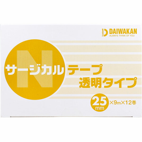 【10個書き割り】 サージカルテープ 澄み切った手あい 25mm×9m×12巻入