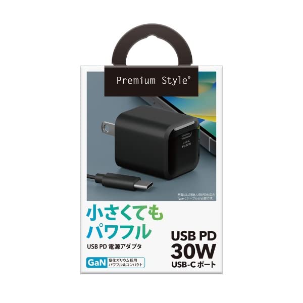 【10個仕掛ける】 PGA PG-PD30AD01BK USB PD ワット数アダプター Premium Style 黒いこと PGPD30AD01BK