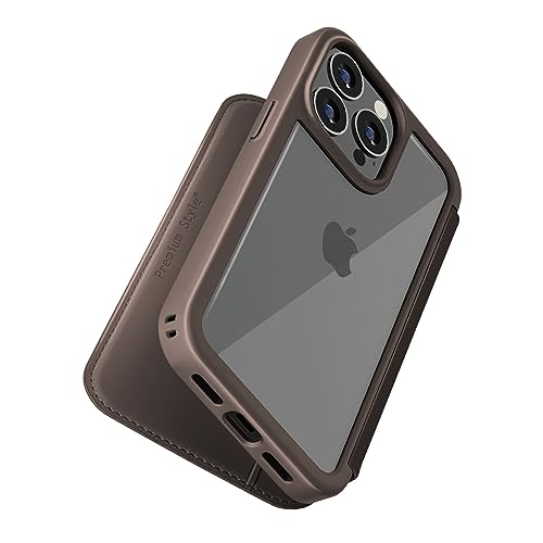 【5個セット】 PGA PG-23BGF03BR iPhone15Pro ガラスフリップケース Premium Style ブラウン PG23BGF03BR|むさしのメディア 店