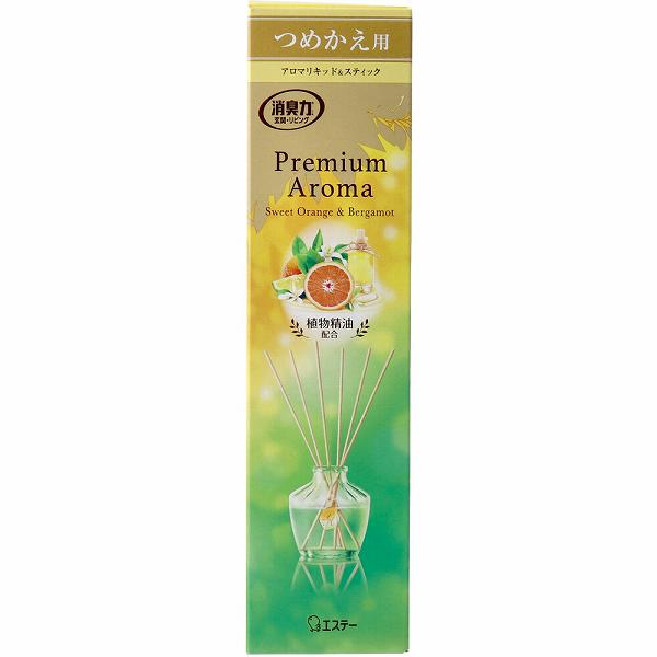 【24個仕掛ける】 おお座敷の消臭力 PREMIUM AROMA STICK 詰替 スイートオレンジ\u0026ベルガモット 日用消耗品-日用品雑貨・文房具・手芸