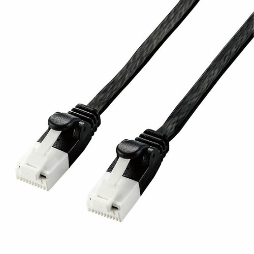 【5個書き割り】 エレコム LD-GFAT／BK70 ローカルエリアネットワーク有線テレビ CAT6A 爪折れ押しとどめる 坦々たる 7.0m 黒いこと