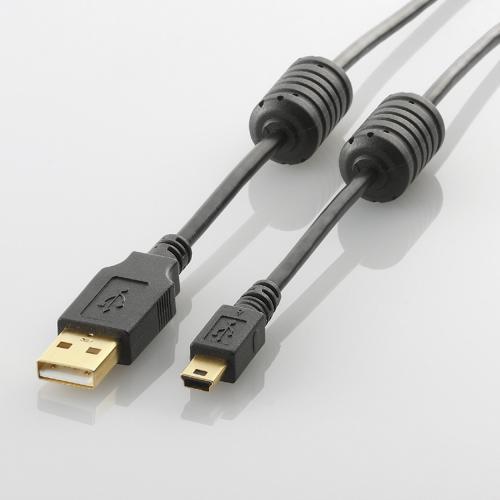 【10個セット】 エレコム U2C-MF10BK フェライトコア付きUSB2.0ケーブル 1.0m