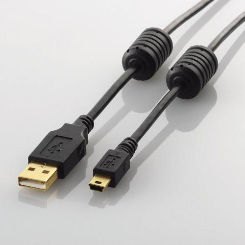 【10個セット】 エレコム U2C-MF20BK フェライトコア付きUSB2.0ケーブル 2.0m