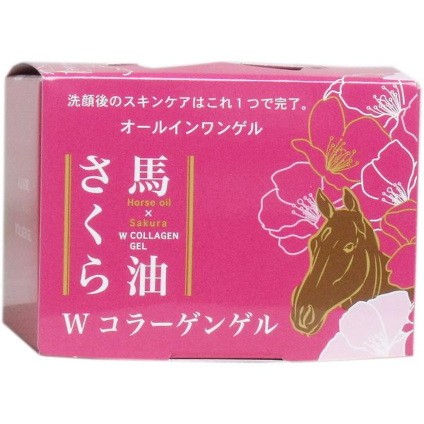 【4個仕掛ける】 馬油さくら Wコラーゲンゲル 100g ヒアルロン酸 馬油 無砿物油 ジェル 化粧下地 モイストアップゲル アリゾナ州の州都 美容 素はだ世話をする グリセロール ダブル 二階建てバスグッズ かざり付ける うるおい バーユ 弱酸性 お風呂備品 さくら かざり付ける水 かわき切る肌 洗顔