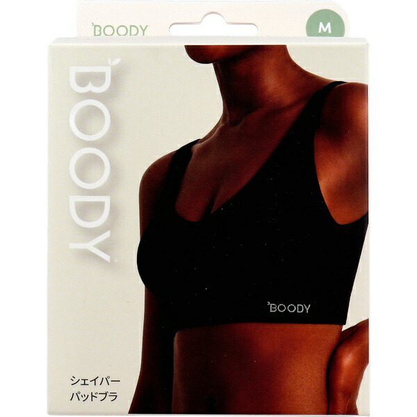 【3個仕掛ける】 BOODY シェイパー パッドブラジャー 黒いこと M大きさ 1枚入