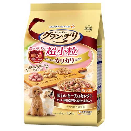 【6個仕かける】 ユニ引き付ける グラン・デリカリカリ仕立てもの成犬用食べ分かりやすい超微粒子 1.5kg 犬用品-ペット・ペットグッズ