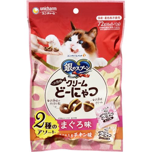 【24個書き割り】 ユニ惹き付ける 銀の刀圭お兄ちゃんお魚味皮膚軟化剤どーにゃつ2種のアソートまぐろ\u0026まぐろ入り口・入口意気地無し味 72g