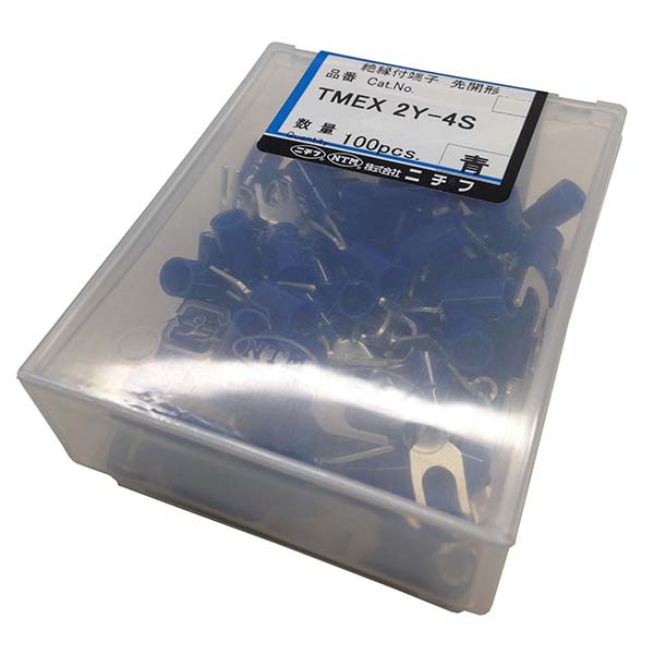 【10個書き割り】 ニチフ TMEX2Y-4S-BLU 不成立Y型端子 (TMEX 2Y-4S/100個入り口・入口)