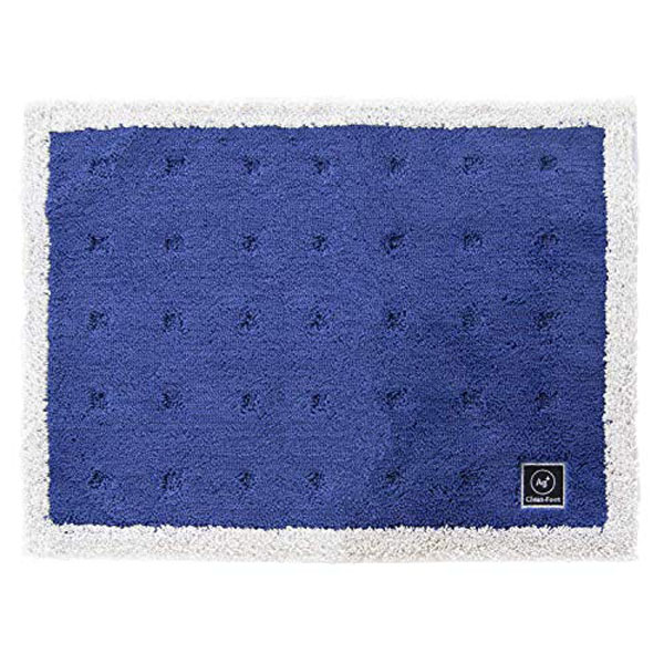 【3個セット】 オカ 浴室足ふきマット ブルー 約45cm&times;60cmcm 乾度良好Ag+バスマット クリーンフット (吸水 速乾 抗菌) 抗菌 衛生的 お風呂 脱衣所 足ふきマット バス バスマット かわいい 吸水 北欧 マット 風呂マット 防臭 ベージュ 高品質｜むさしのメディア 店