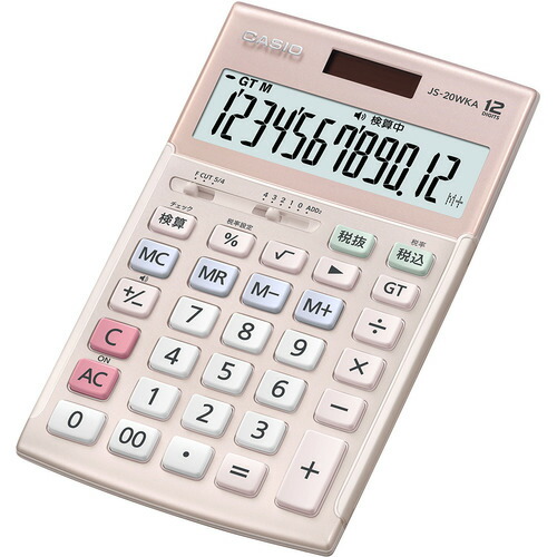 【3個仕掛ける】 カシオ計算機 JS20WKAPKN 本格実務計算器(ジャスト手合い) サクラ色