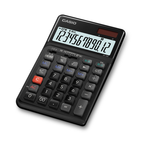 【2個仕掛ける】 カシオ(CASIO) JE12DBKN 万物の霊長科学技術計算器 12桁ジャスト 黒いこと