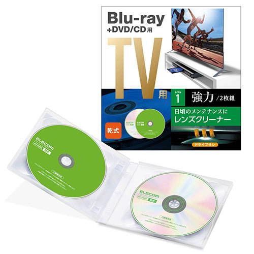 【10個書き割り】 エレコム AVD-CKBRDC Blu-ray+ヴィデオディスク／CD用水晶体洗浄剤（2枚組）