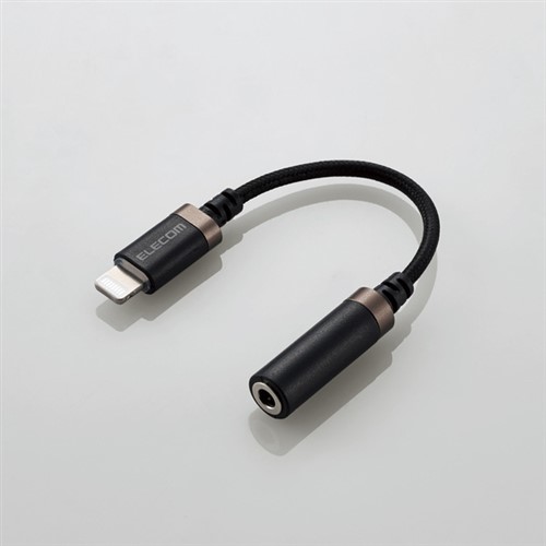 【5個仕掛ける】 エレコム MPA-L35S01BK Lightning-φ3.5粍ステレオミニジャックうつり変わり有線テレビ(高耐久) 黒いこと