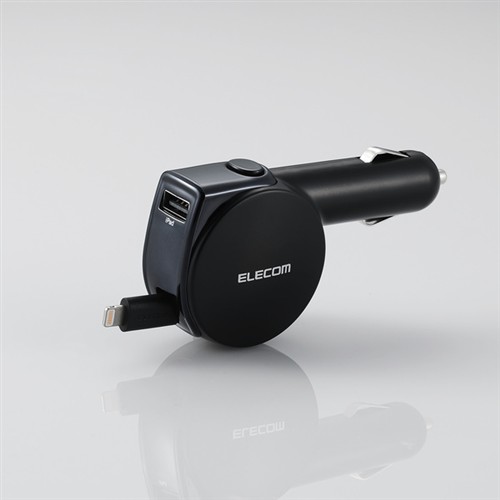 【5個仕掛ける】 エレコム MPA-CCL04BK シガーチャージャー 木管90糎+USBA界面 4.8A 表示計器付 黒いこと