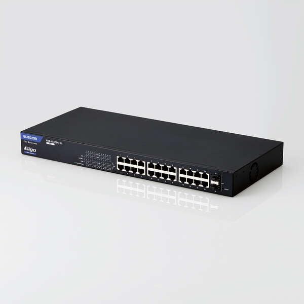 エレコム EHB-SG2C24F-PL 度合い2 Giga相応う PoE Webかっこ良い取り替えっこ/EHB-SG2C-PLつづき物/RJ-45×24界面
