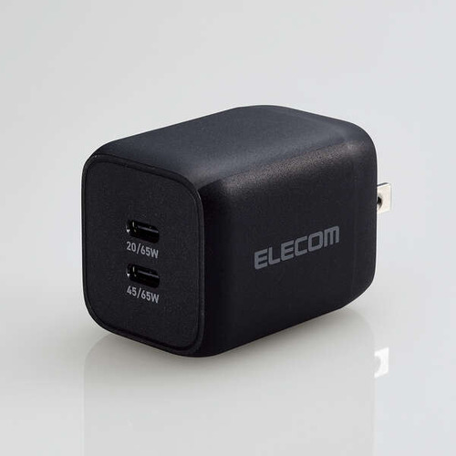 【5個仕掛ける】 エレコム MPA-ACCP4365BK USB Power Delivery 65W 正六面体AC申し受ける器(C×2) 黒いこと MPAACCP4365BK