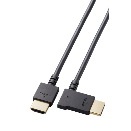 【10個セット】 エレコム CAC-HD14EYL20BK HIGH SPEED HDMIケーブル(L字コネクター／左向き) 2.0m