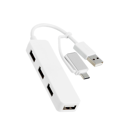 【10個セット】 エレコム U2H-CA4003BWH USB Type-C変換アダプター付き USB2.0ハブ Windows Mac他対応 バスパワー ホワイト｜むさしのメディア 店