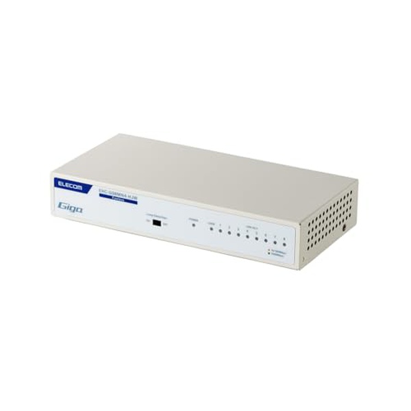 【5個仕掛ける】 エレコム EHC-G08MN4-HJW Giga相応う 8ポートスイッチングハブ(金属元素筐体 ワット数内蔵) 気違い受け答え  白いこと