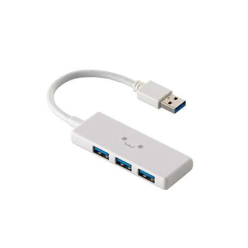 【10個セット】 エレコム U3H-H030WF USB ハブ USB3.2 Gen1 USB-A x 3 ポートバスパワー Win Mac対応 しろちゃん｜むさしのメディア 店