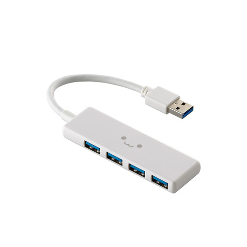 【10個セット】 エレコム U3H-H040WF USB USB3.2 Gen1 ハブ USB-A 4ポートWin Mac対応 しろちゃん｜むさしのメディア 店